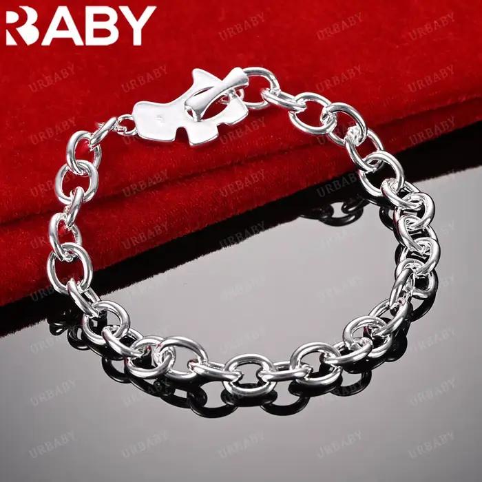 URBABY – Bracelet Design en argent Sterling 925 pour femmes et hommes, bijoux à la mode, breloque Grace Noble, accessoires de mariage