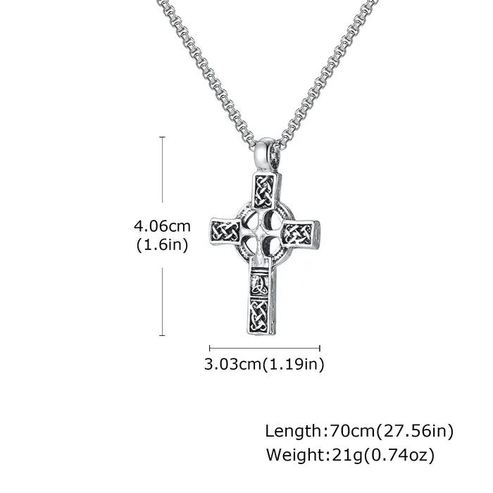 Collier croix à nœud celtique nordique pour hommes, collier pendentif en métal Viking rétro, bijoux Punk cadeaux pour lui garçons