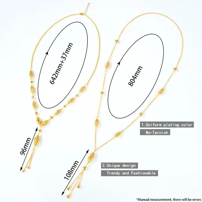 Collier à la Mode de Dubaï Plaqué Or 21 Carats Bijou Traditionnel Élégant pour Mariage Arabe Événements Spéciaux