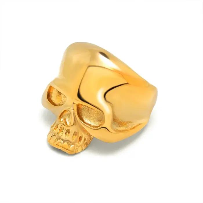 Bague gothique Simple en forme de crâne pour hommes
