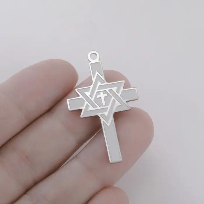 Pendentif croix étoile de David juive chrétienne