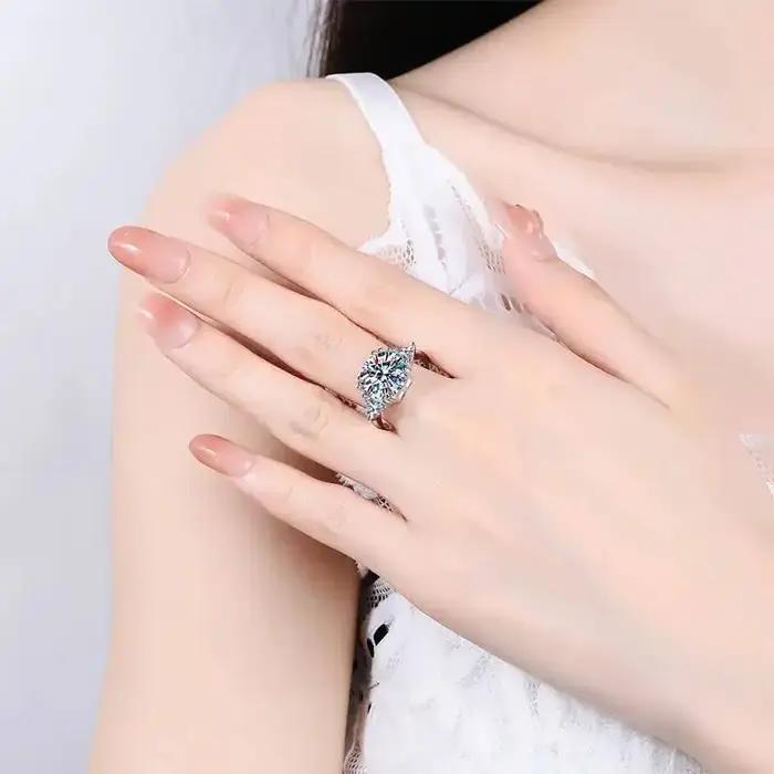 Bague Cocktail en Argent 925 avec Couronne à Griffes