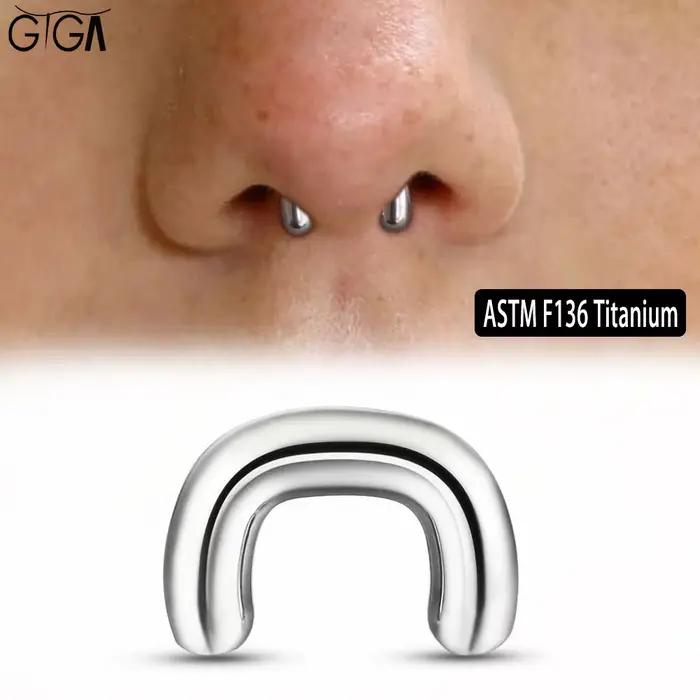 Giga 1 pièces Cool U forme Septum retenue ASTM F136 titane U fer à cheval agrafe Piercing corps bijoux Septum Piercing anneau nouveau