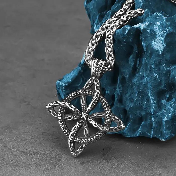 Collier pendentif nœud celtique scandinave pour hommes et femmes