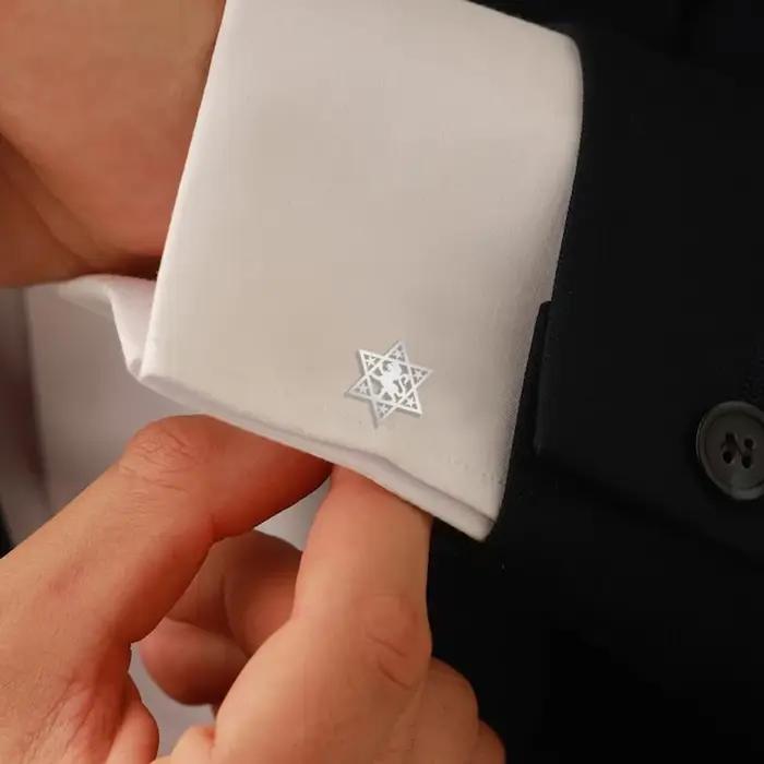 Lèvent de manchette Hexagramme en acier inoxydable pour hommes
