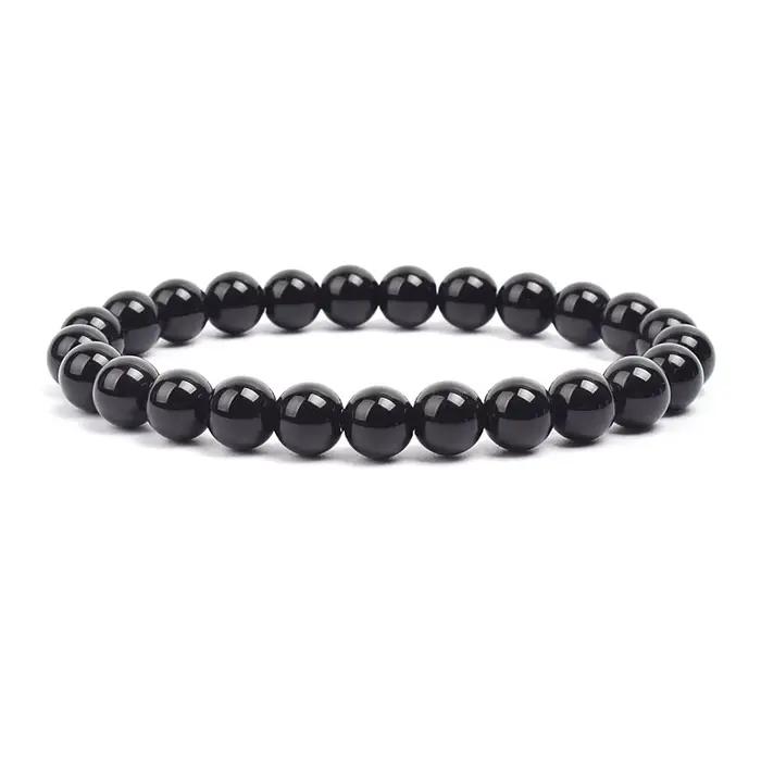 Bracelet de perles en pierre naturelle pour femmes et hommes, améthystes, cristal, quartz, aigue-mar