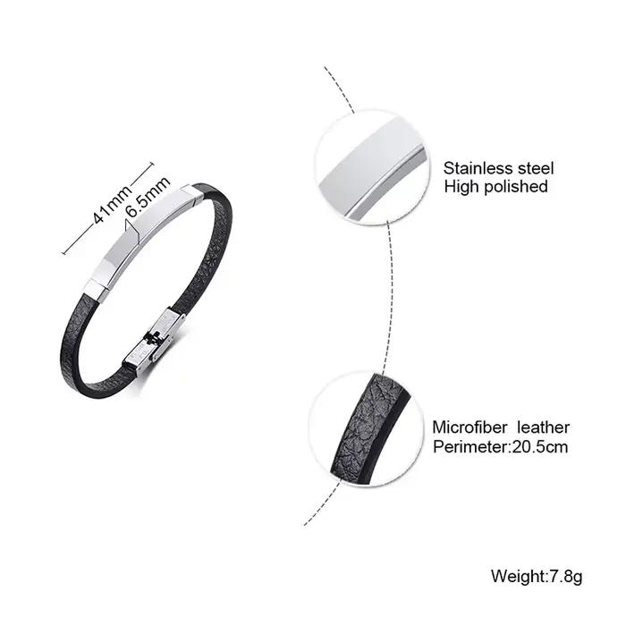 Bracelet d'identification de gravure Simple pour hommes