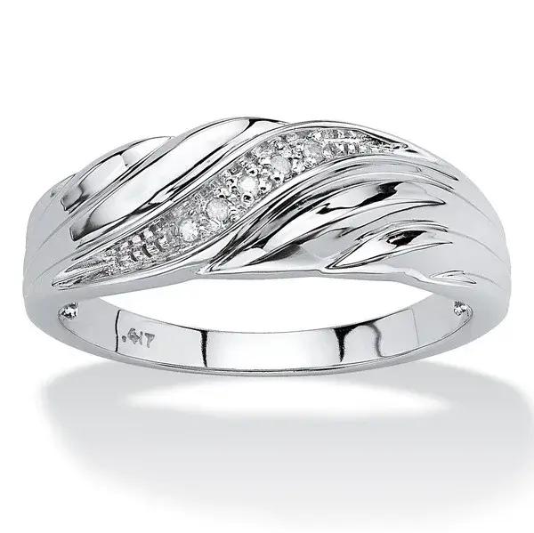 Bague de fiançailles élégante en argent sterling 925 avec zirconium blanc pour homme et femme occasions spéciales comme Saint-Valentin engagement mariage