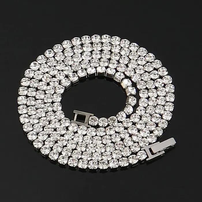 Collier chaîne de Tennis en acier inoxydable 316L, 4mm, pour femmes, Hip Hop, cristal Zircon, ras du