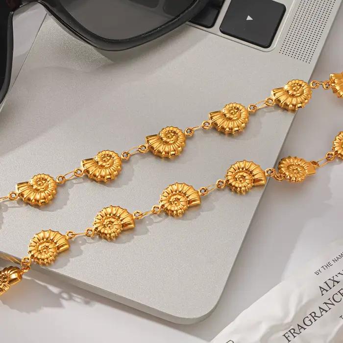 Ensemble de bijoux coquillage plaqué or en acier inoxydable pour femme, idéal pour les vacances d'été et les occasions spéciales