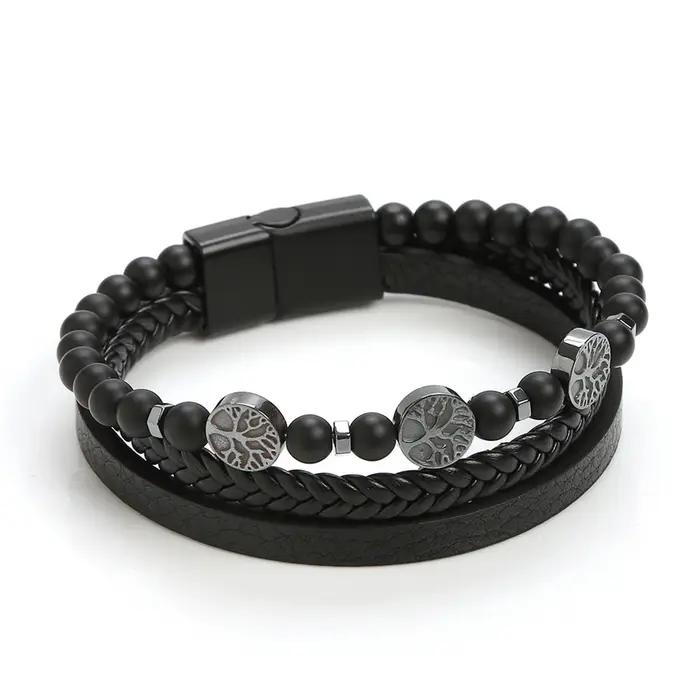Bracelets en cuir arbre de vie pour hommes