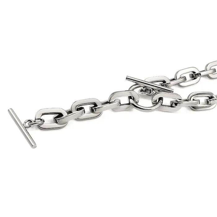 Colliers en chaîne à maillons ronds ovales pour hommes et femmes, ras du cou épais, pendentif avec pompon, fait à la main