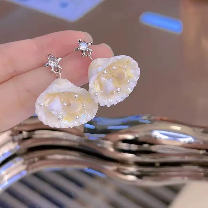 Ensemble de bijoux de bord de mer d'été, breloques en coquillage de conque, chaîne de clavicule, col