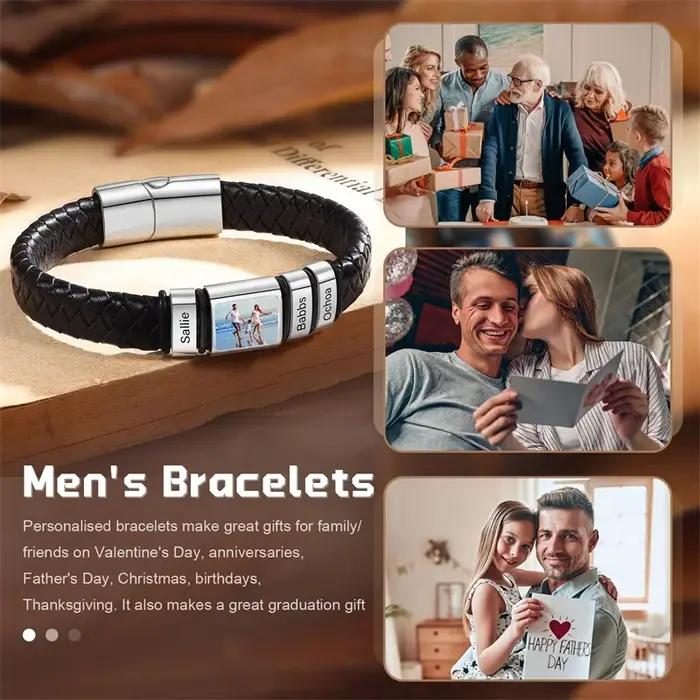 Bracelet photo personnalisé pour hommes