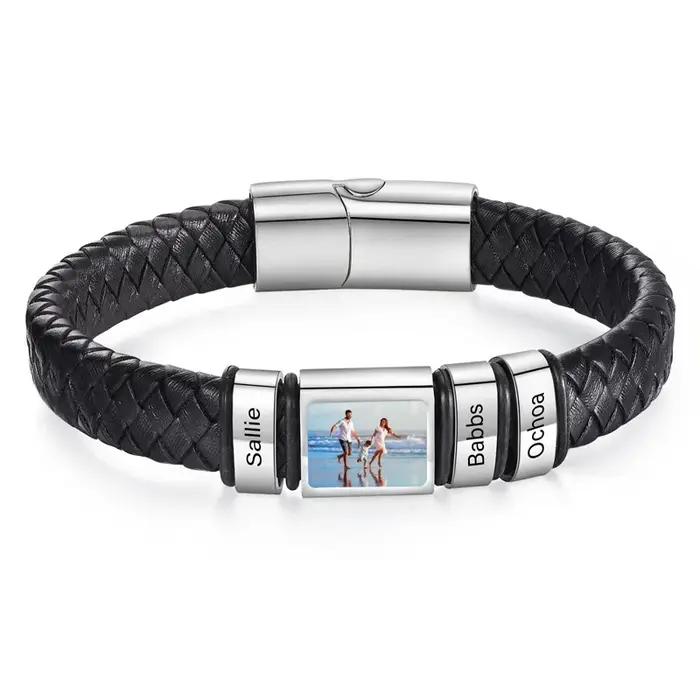 Bracelet photo personnalisé pour hommes