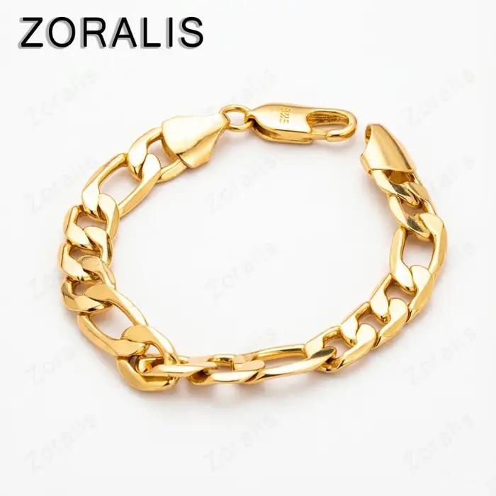Chaîne de bracelet en or massif 18 carats de 10 mm pour femmes et hommes
