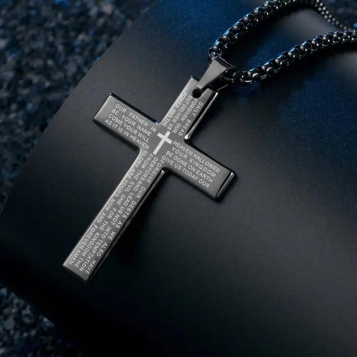 Collier pendentif croix de la Bible chrétienne pour femmes et hommes
