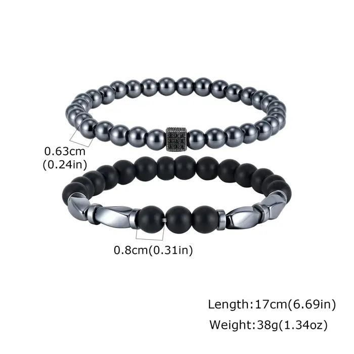 Ensemble de 2 bracelets tendance pour hommes