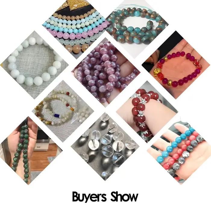 Perles en pierre naturelle raffinées pour bijoux exécutifs perles rondes couleurs assorties fournitures d'artisanat occasions spéciales création de bijoux unique