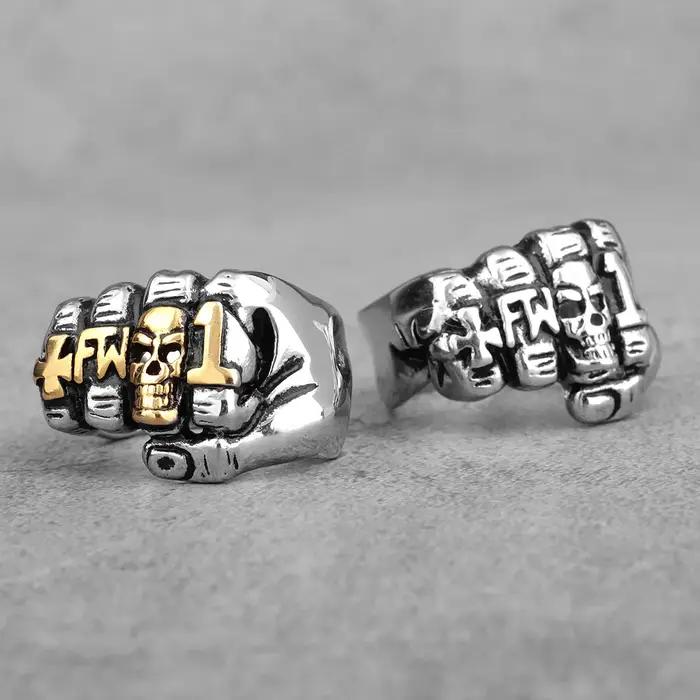 Bague de tête de mort en acier inoxydable, style punk pour homme, cadeau audacieux pour petites occasions spéciales