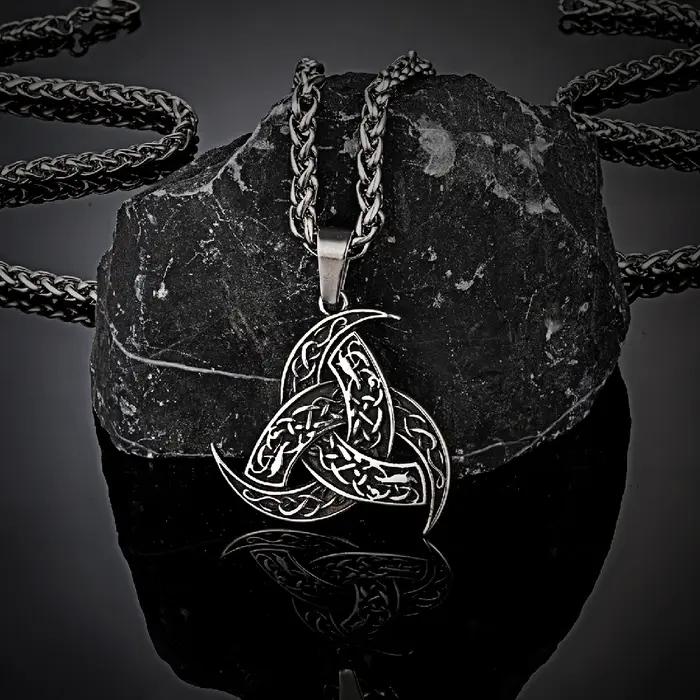 Collier pendentif nœud celtique pour homme, en acier inoxydable, amulette viking nordique slavique i