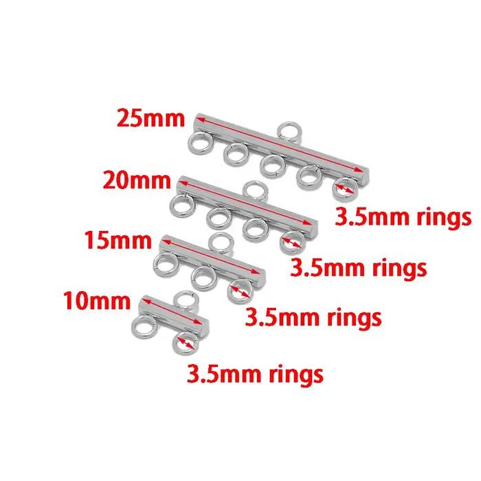 10 pièces en acier inoxydable couleur or Multi brin colliers Bracelets fermoirs pendentifs connecteurs 4 cerceaux boucles d'oreilles à breloques résultats