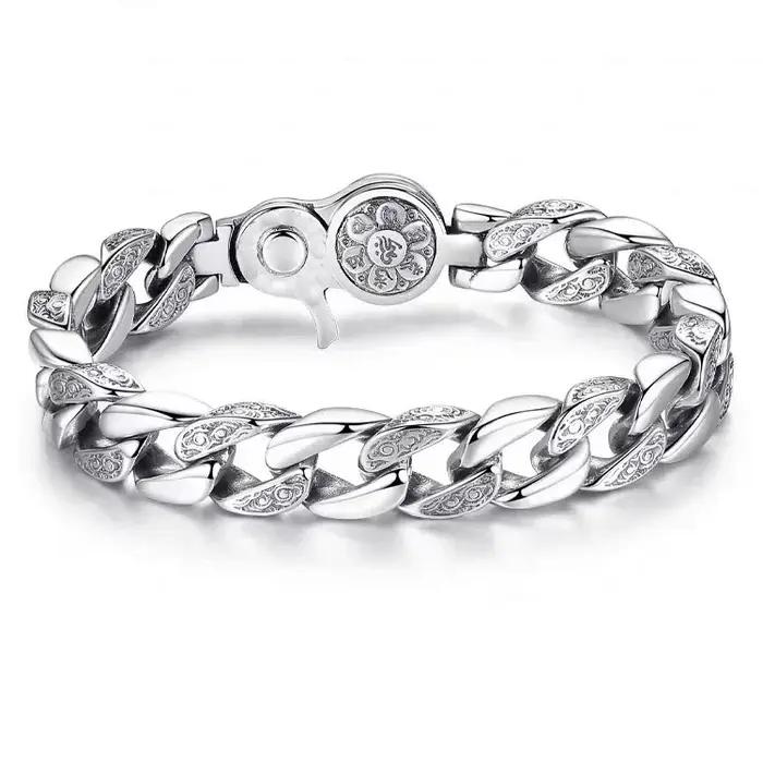 Bracelet en argent sterling S925 pour homme style rétro élégant occasion spéciale partenaire cadeau masculin