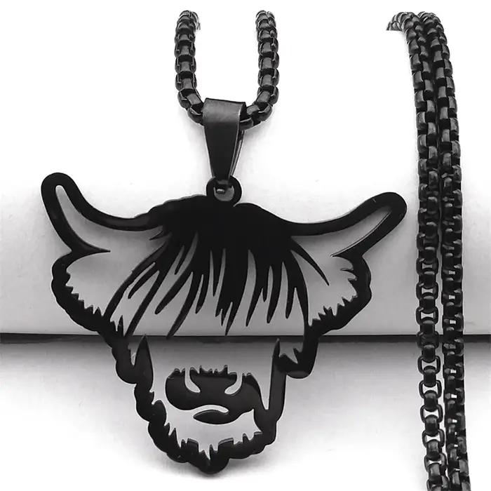 Collier Tête de Vache en Acier Inoxydable pour Homme et Femme