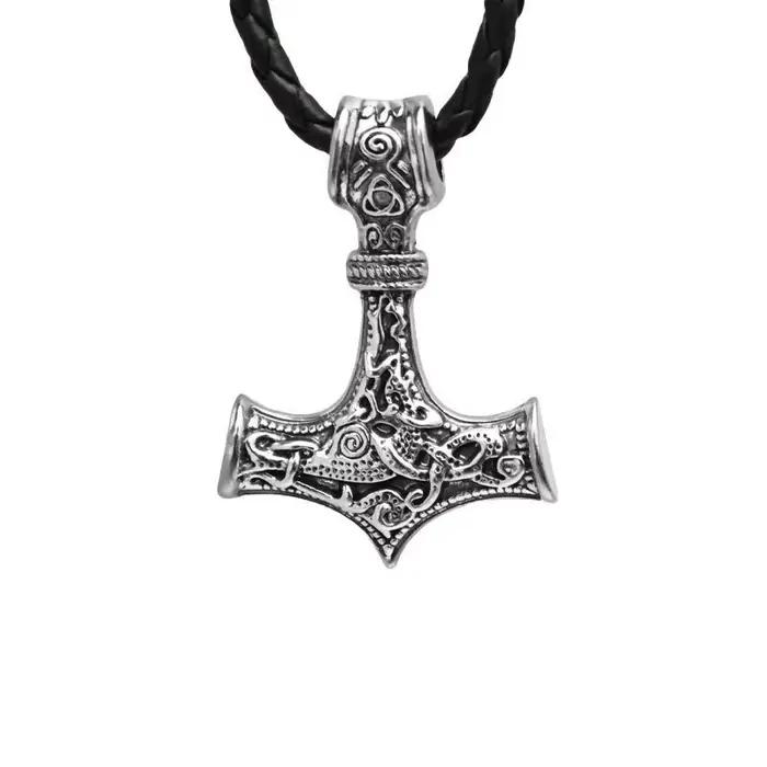 Collier Mjolnir avec pendentif Thor symbole viking en argent plaqué or rose pour homme occasions spéciales