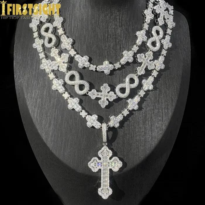 Collier croix infini glacé pour hommes et femmes