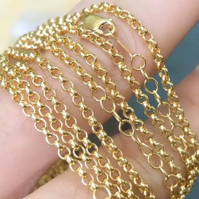 Bracelet chaîne Rolo Gold Filled en or 14 carats maillons élégants pour femme 16 cm bijoux de qualité durable