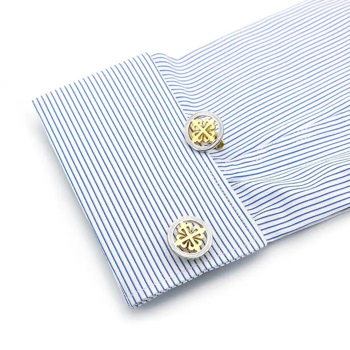 Boutons de manchette de luxe en forme de fleur d'iris