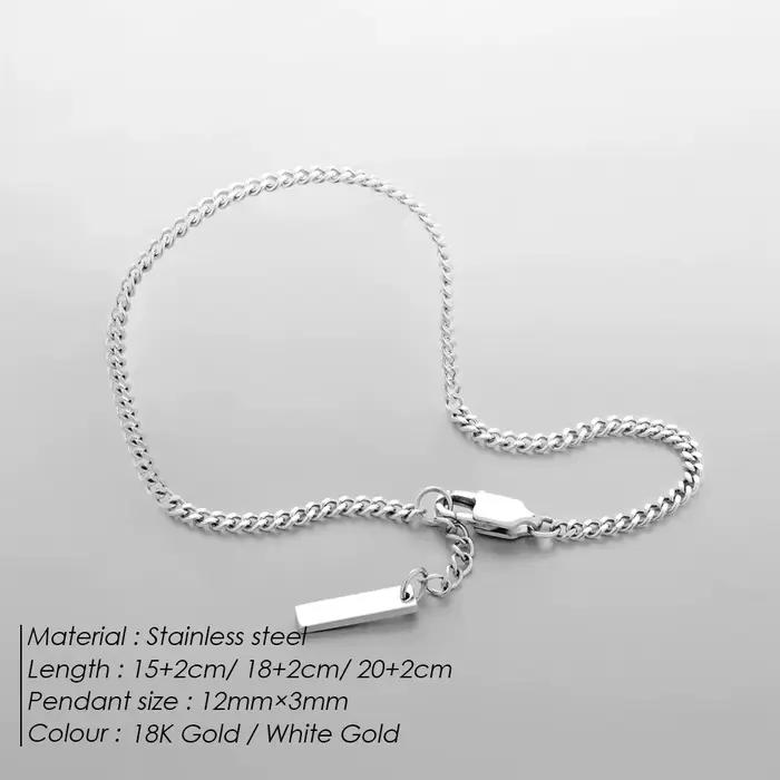 ELANDIS – Bracelet à pendentif carré pour hommes, bijoux personnalisés réglables, tendance, cent avec accessoires simples, vente en gros, nouvelle collection