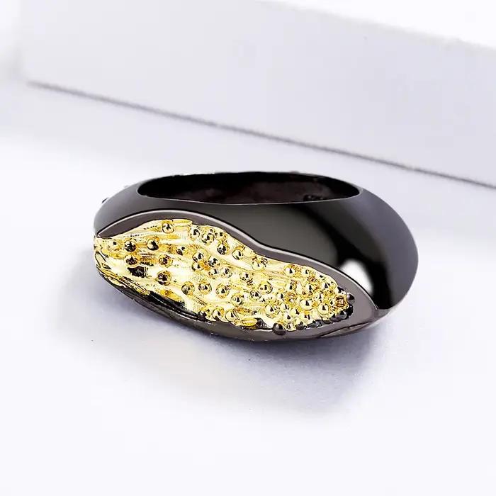 Bague créative géométrique or noir