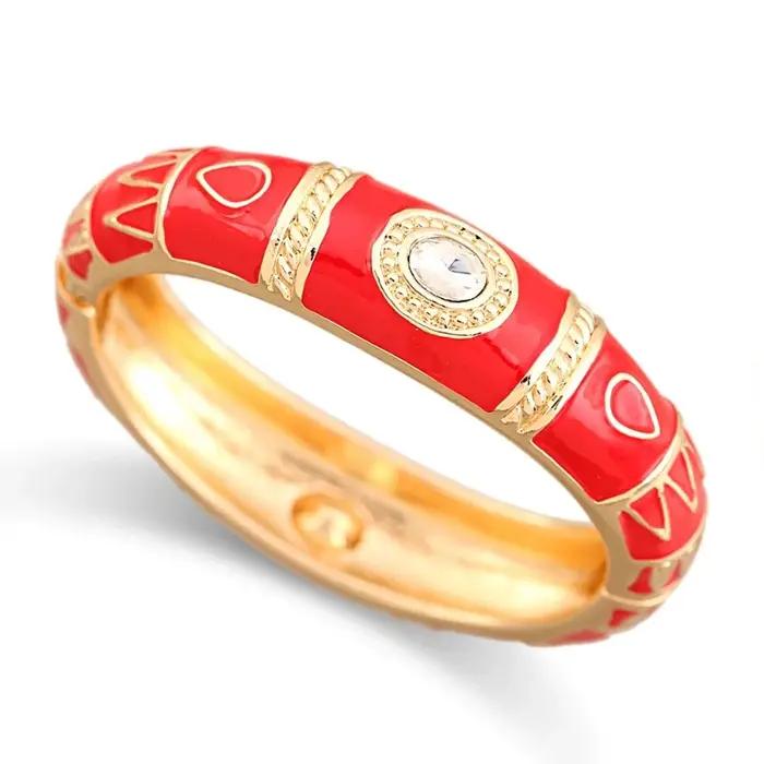 Bracelet manchette coloré en émail à motif totem