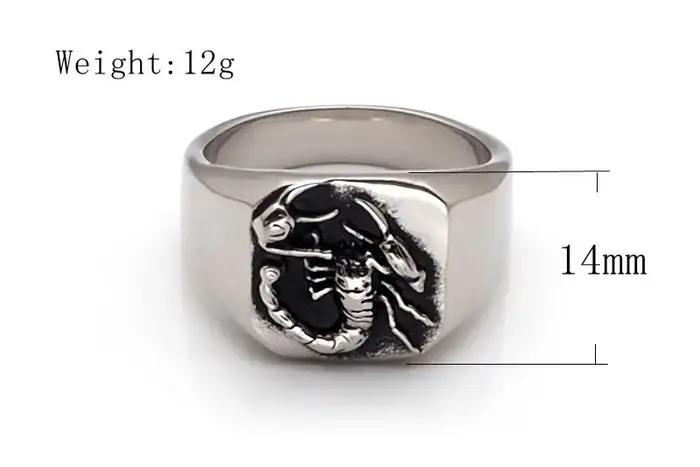 Bague Chevalier Scorpion Vintage pour Homme en Acier Inoxydable 316L