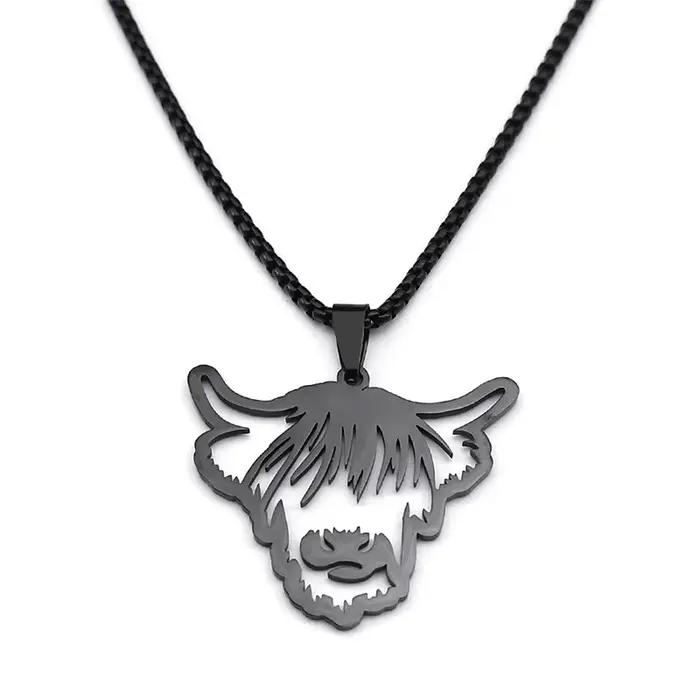 Collier Tête de Vache en Acier Inoxydable pour Homme et Femme