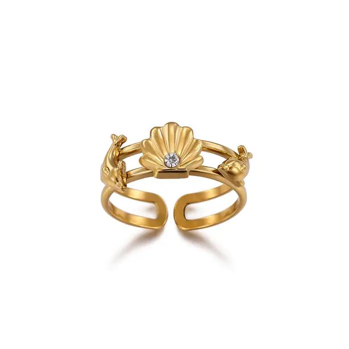 Bague tortue vintage dorée avec zirconium pour femmes, ajustable, idéale pour les occasions spéciales et le quotidien