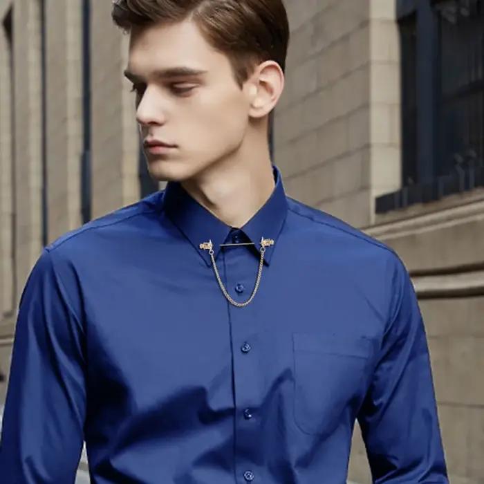 Mode hommes chemise col barre broche cadeau accessoires formel cravate