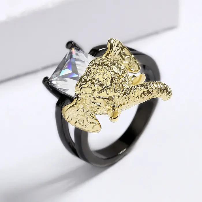 Bague en forme d'éléphant impérieux pour hommes