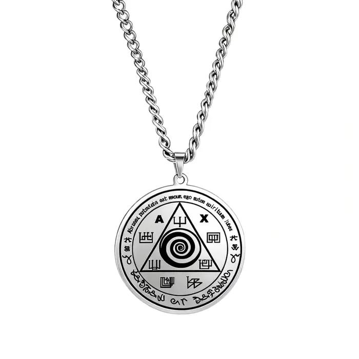 Collier pendentif talisman d'Abraxas, gnosticisme, pour femmes et hommes, amulette, bijoux en acier