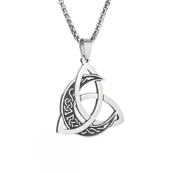 Collier pendentif nœud de la trinité celtique irlandaise pour femmes et hommes