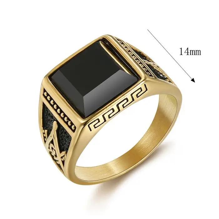 Bague en pierre punk pour hommes et femmes