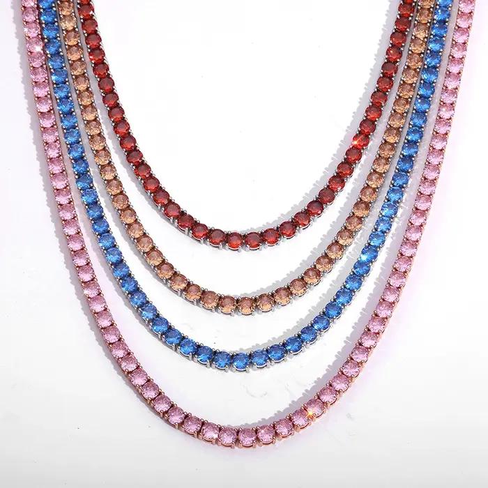 Collier de Tennis Hip Hop ESKEEM en Métal avec Pierres Brillantes pour Hommes et Femmes Occasions Spéciales Sorties Soirées