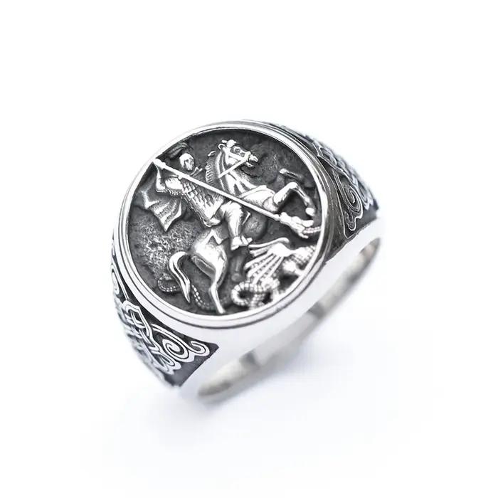 Bague en acier inoxydable 316L pour hommes, design spécial, chevalier, chic et fantaisie, bijoux d'Halloween, alliance de mariage, occassionnelle et élégante