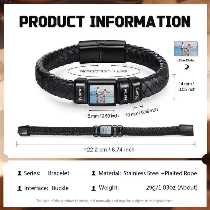 Bracelet photo personnalisé pour hommes