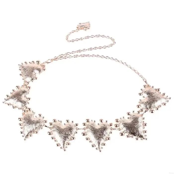 Ceinture chaîne bijoux taille avec Accent cœur, conception en métal réglable pour l'accent taille robe le