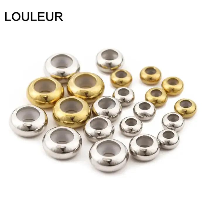 Perles d'espacement en acier inoxydable pour la création de bracelets coulissants et accessoires de bricolage 10 pièces/lot occasions spéciales fabrication de bijoux