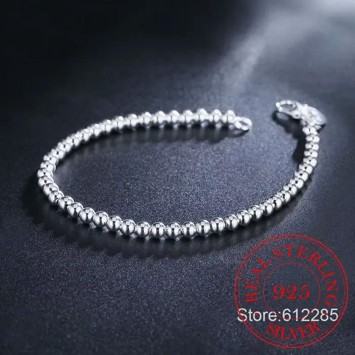 Bracelet en argent regardé 100% véritable pour adolescentes