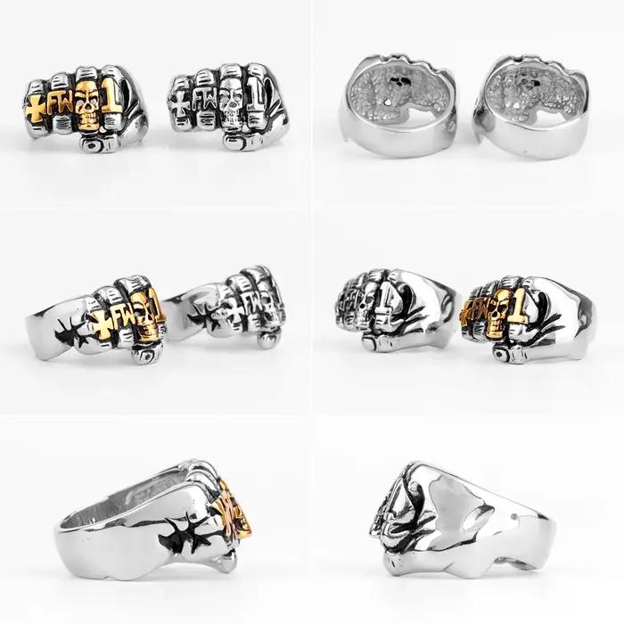 Bague de tête de mort en acier inoxydable, style punk pour homme, cadeau audacieux pour petites occasions spéciales